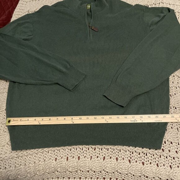 Orvis  1/4 Zip Kelly Green Cashmere Silk Cotton Blend‎ Sweater L/S  Men’s Sz XL - Picture 3 of 11
